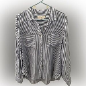 Anthropologie Thread & Supply Blue and White Striped Blouse